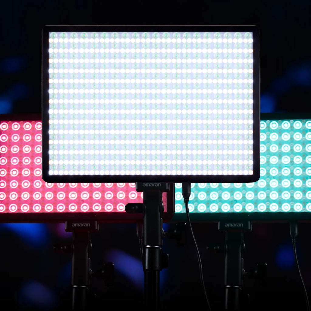 amaran Pano 60c 2-Light Kit Panel Lights 60W RGBWW LED Video Studio Light w/Light Stand for Video Recording Game Streaming