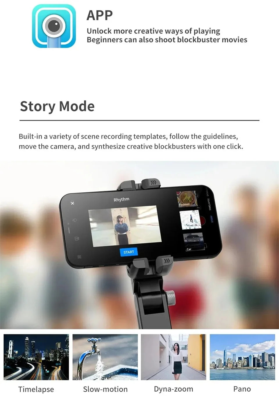 FANGTUOSI 360 Rotation Gimbal,Selfie Stick Tripod With Shutter Fill Light Following Shooting,Stabilizer for Smartphone Live/Vlog