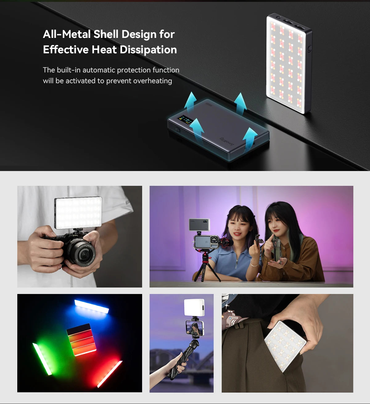 SmallRig RM120 RGB Video Light Portable Studio Photo Light Camera Light for Photography 2500K ~ 8500K 3808