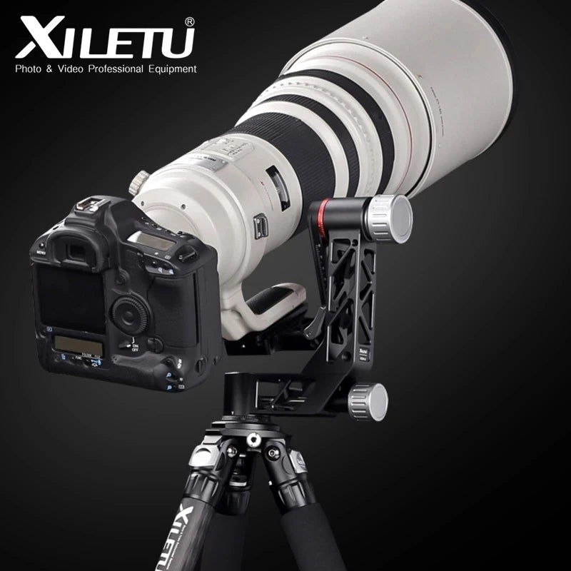 XILETU XGH-3 Professional Heavy Duty Gimbal Head 360 Degree Panoramic Gimbal Head Mount for Tripod DSLR Camera Telephoto Lens