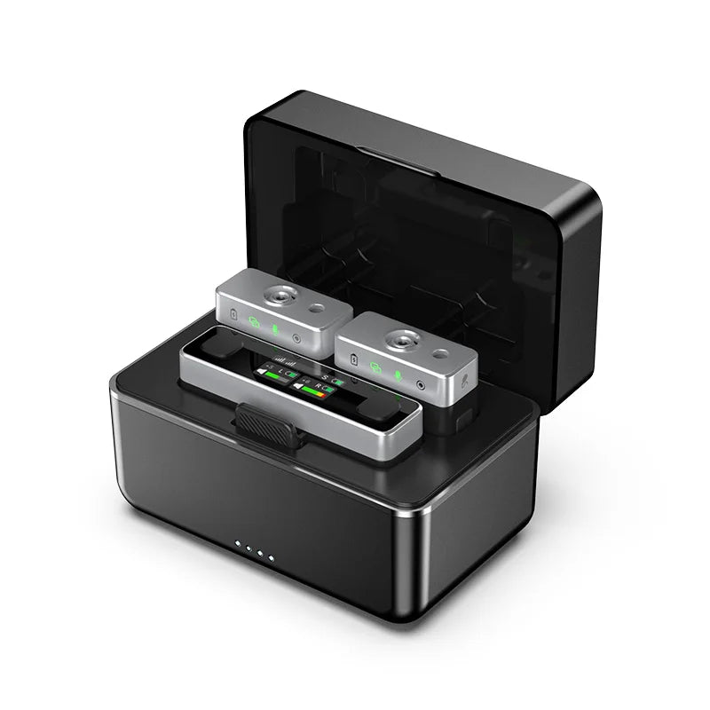 Ulanzi U-Mic Wireless Mic Stereo Microphone Lavalier Microphone for Smartphone DSLR for Interview Video Vlog Gaming Mic