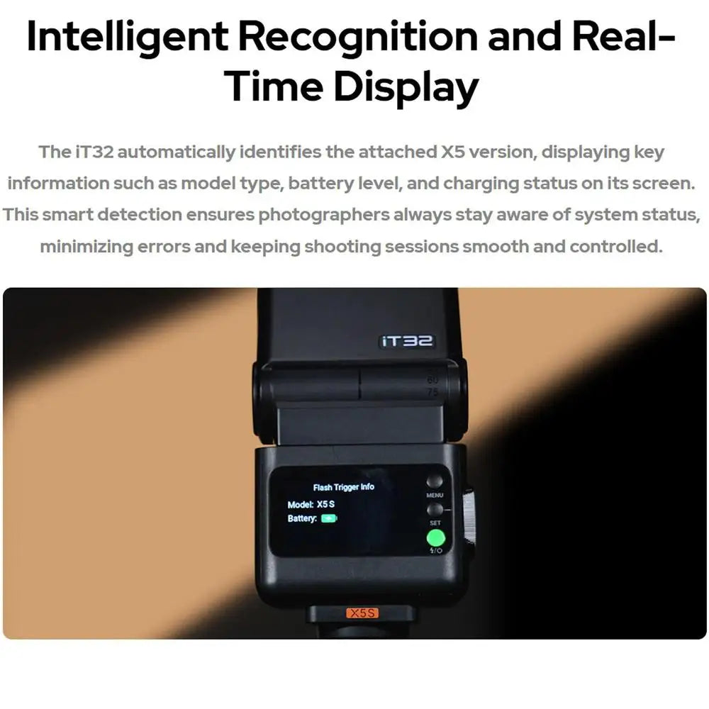 Godox iT32 iFlash Camera Flash & X5 C/N/S/F/O Trigger Modular Detachable Design 2.4G Wireless TTL HSS Cross-Brand Compatibility