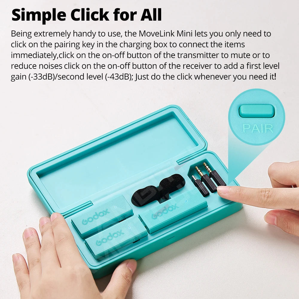 Godox MoveLink Mini LT UC Wireless Microphone 2.4GHz Transmitter Receiver Lavalier Mic for iPhone Type-C Smartphone DSLR Camera