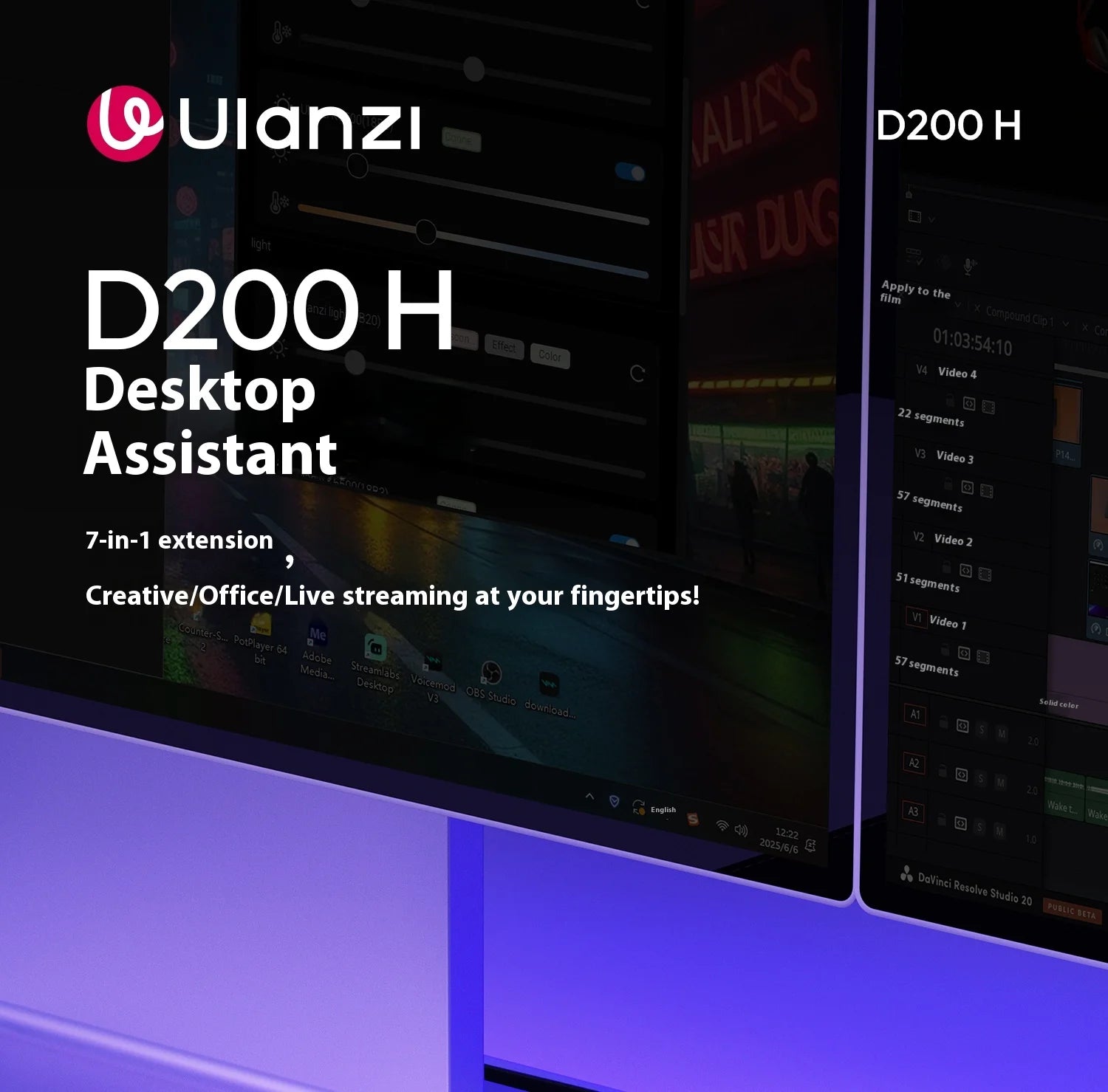 Ulanzi D200H Stream deck Production Console and Studio Controller 13 LCD Keys Streamdeck for Vlog Content Creation Video Editing