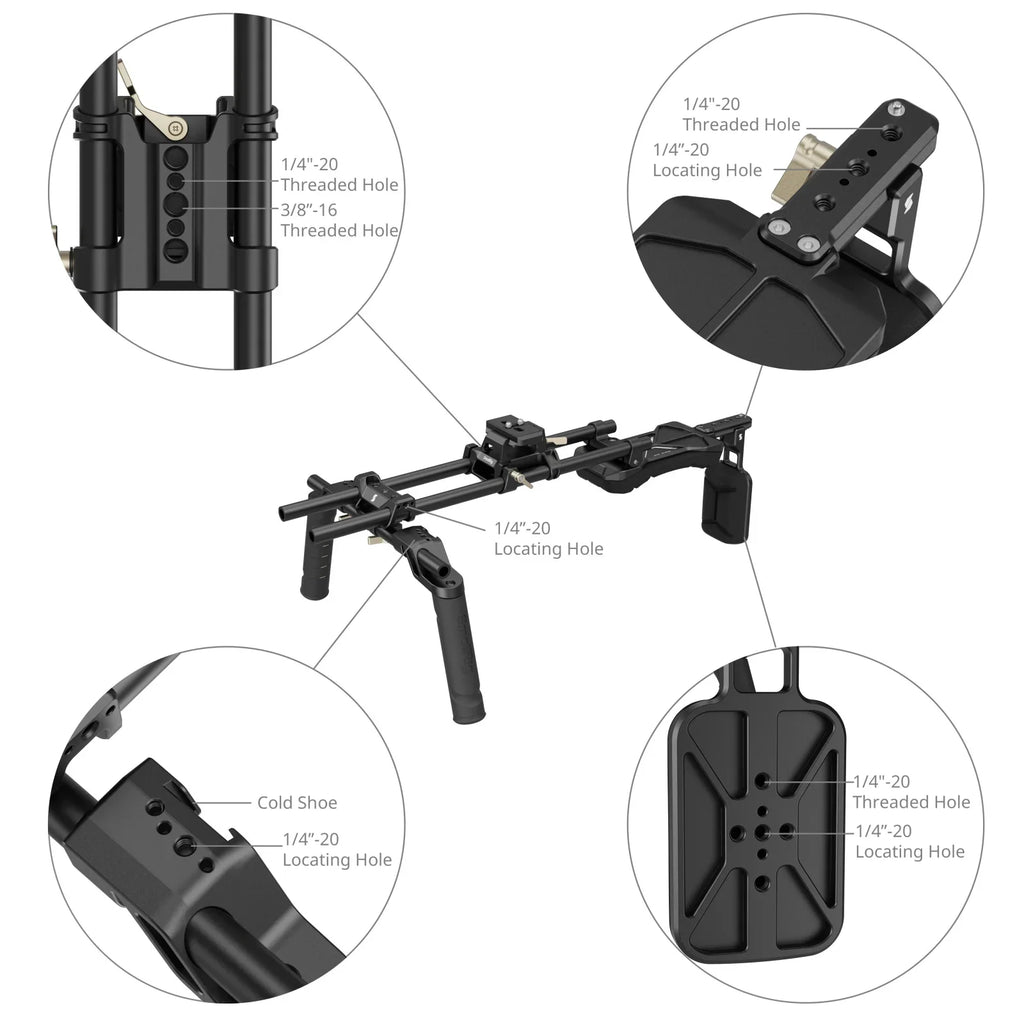 SmallRig Shoulder Rig Kit Classic Version Universal Comfortable Solution for Shoulder Shooting One Knob Lockable 4480