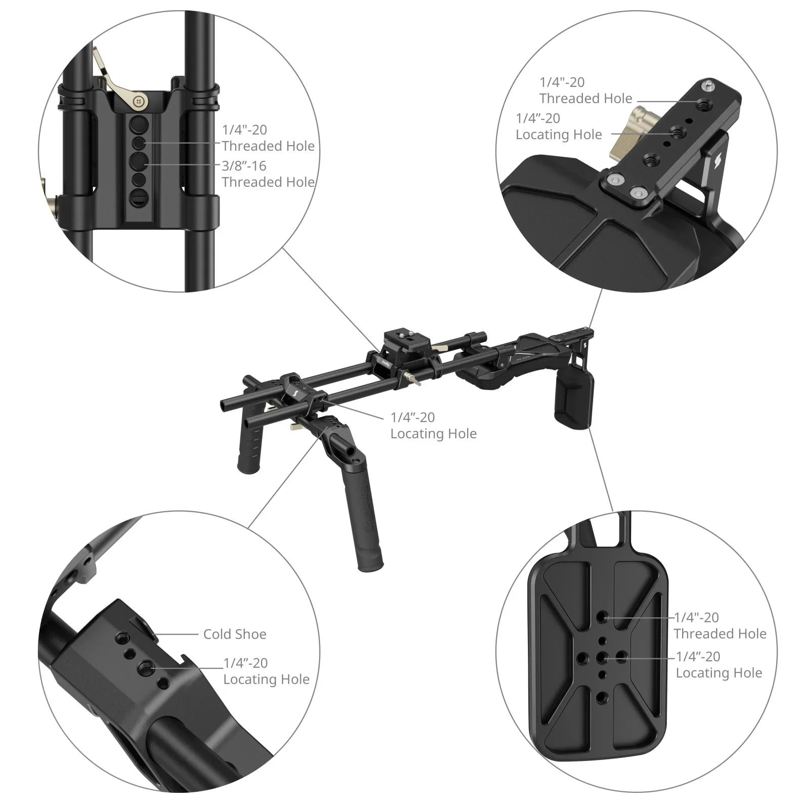 SmallRig Shoulder Rig Kit Classic Version Universal Comfortable Solution for Shoulder Shooting One Knob Lockable 4480