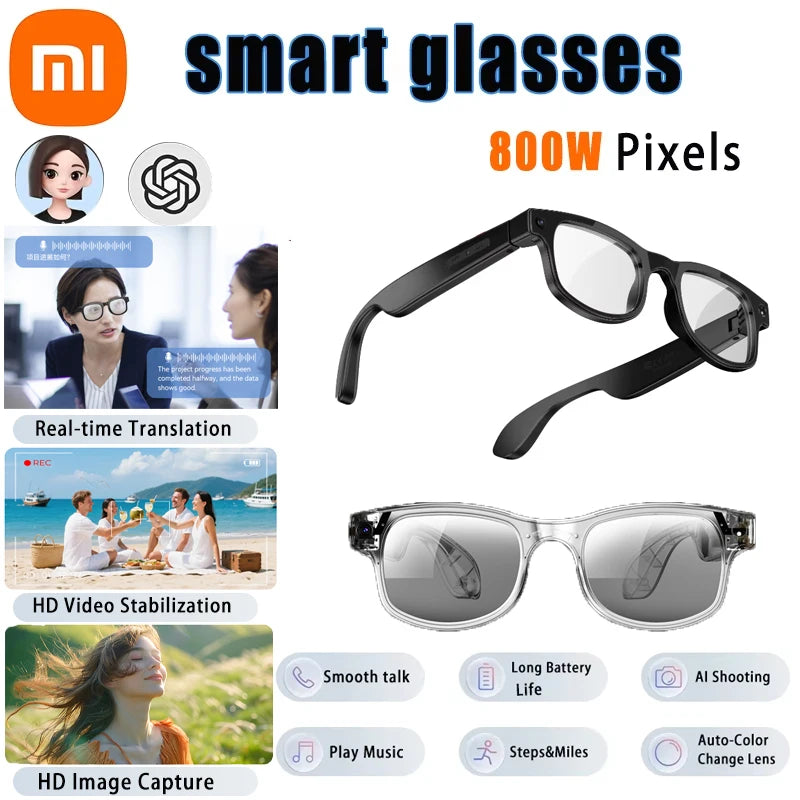 Xiaomi Smart Glasses With 8 Megapixel Camera Micro Camera Photography Video Recording Ai Translation Music Control Glasses
