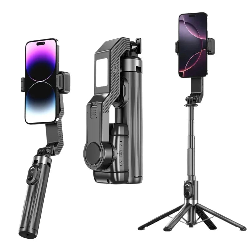 Q31 Gimbal Stabilizer Single-Axis Handheld Selfie Stick Tripod with Auto Face Tracking & Fill Light for Mobile Phone