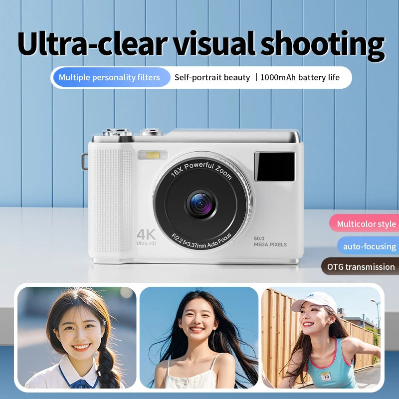 HD 1080P 2.8inch digital Camera Rechargeable Cameras with 16x Zoom Compact Camera 50 Megapixels Cameras for kids Beginner Camera