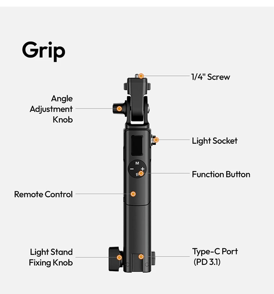 Ulanzi AL60 60W / AL120 120W Inflatable Air Tube Light APP Control LED Video Light Bi-Color Light Stick w Handle for Photography