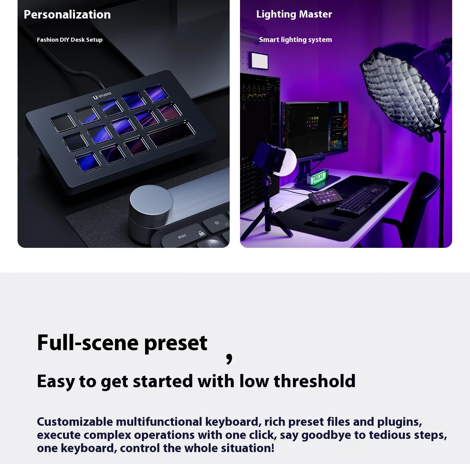 Ulanzi D200H Stream deck Production Console and Studio Controller 13 LCD Keys Streamdeck for Vlog Content Creation Video Editing