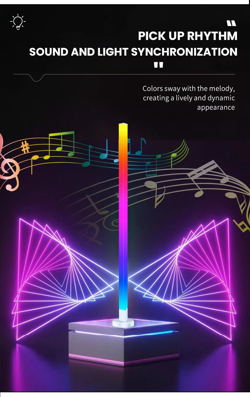 RGB LED Floor Lamp Remote & APP Control Music Sync Corner Lighting Modern Mood Lighting for Bedroom Living Room Gaming decor