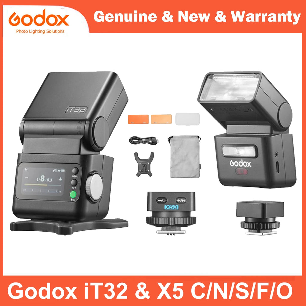 Godox iT32 iFlash Camera Flash & X5 C/N/S/F/O Trigger Modular Detachable Design 2.4G Wireless TTL HSS Cross-Brand Compatibility