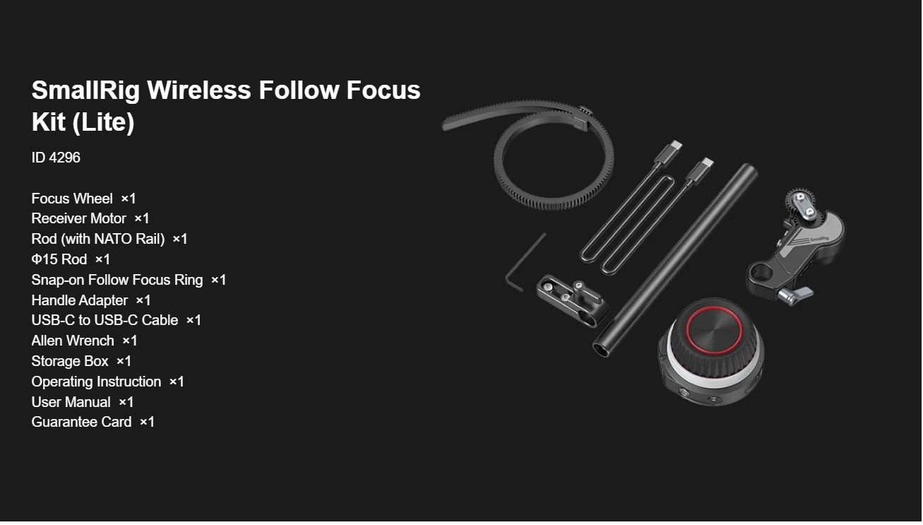 SmallRig 4295 Wireless Handwheel Controller (Lite) 4296 Wireless Follow Focus Kit (Lite) 4297 Wireless Receiver Motor (Lite)