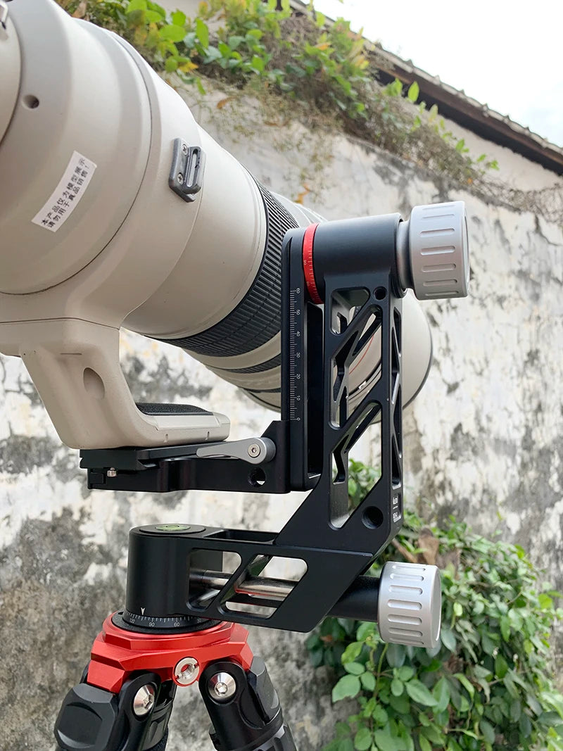 Professional Heavy Duty Gimbal Head 360 Degree Panoramic Gimbal Head Mount for Tripod DSLR Camera Telephoto Lens Tripod Head
