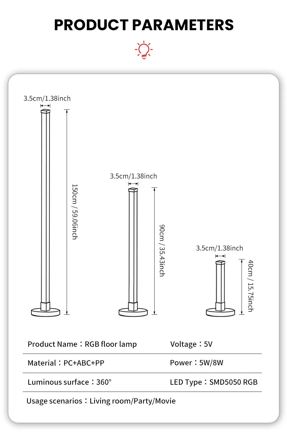 RGB LED Floor Lamp Remote & APP Control Music Sync Corner Lighting Modern Mood Lighting for Bedroom Living Room Gaming decor