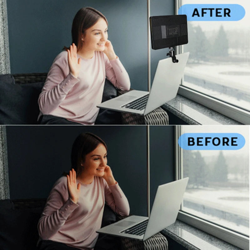 LED Video Light With Professional Tripod Stand Remote Control Dimmable Panel Lighting Photo Studio Live Photography Fill-in Lamp