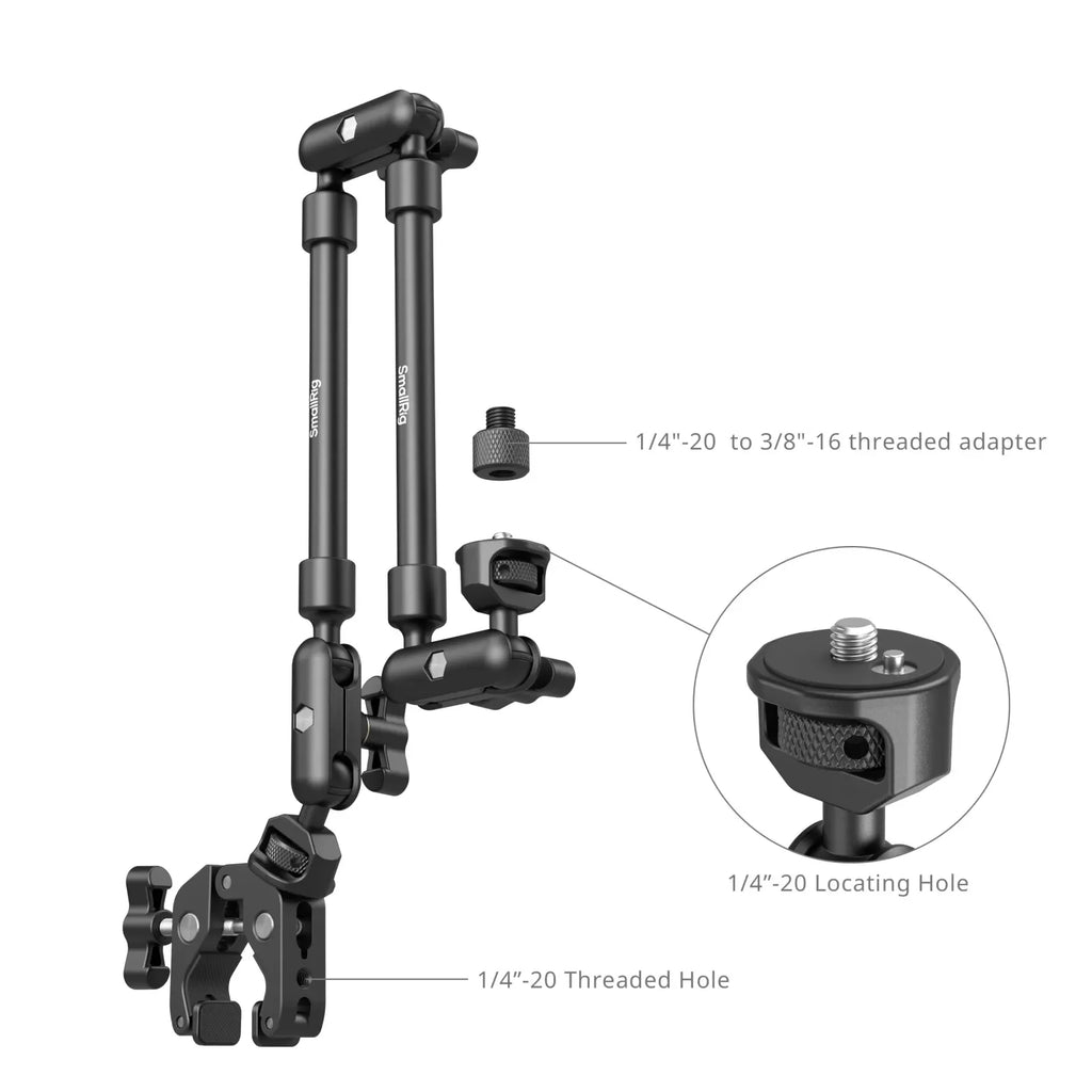SmallRig Adjustable Desktop Shooting Magic Arm with Crab Clamp Kit Desktop Tripod for Smartphones Webcams Action Cameras 4766