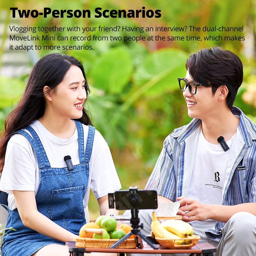 Godox MoveLink Mini LT UC Wireless Microphone 2.4GHz Transmitter Receiver Lavalier Mic for iPhone Type-C Smartphone DSLR Camera