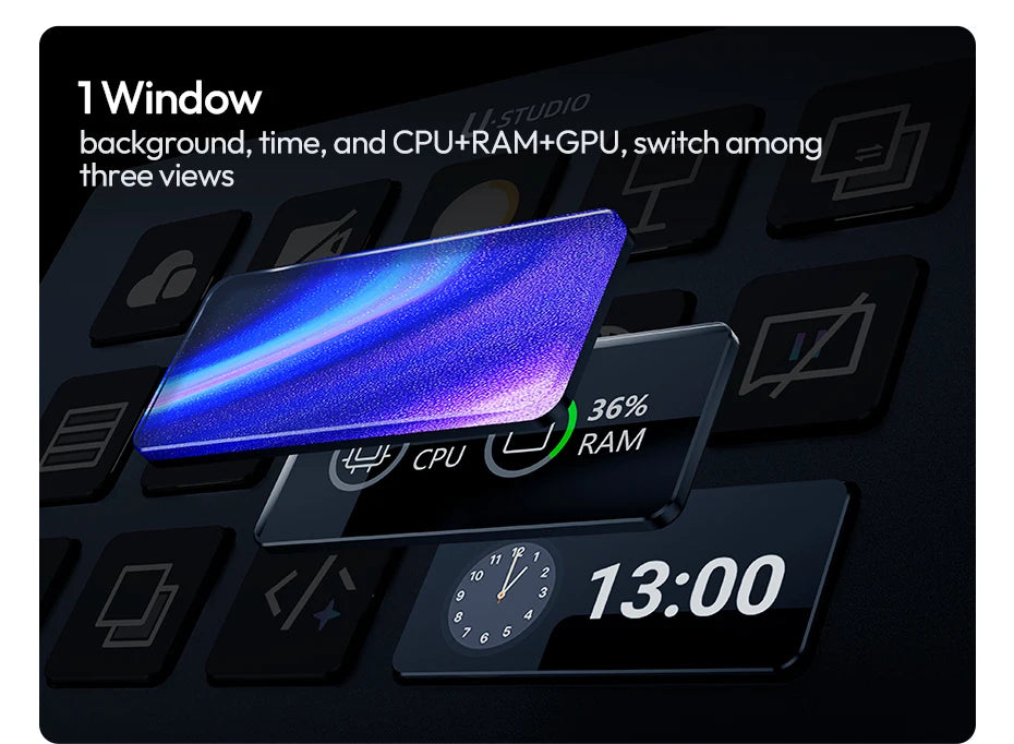 Ulanzi D200H Deck Dock Streaming Controller for Photography Desk Intelligent Lighting Control Office Assistant Streaming Control