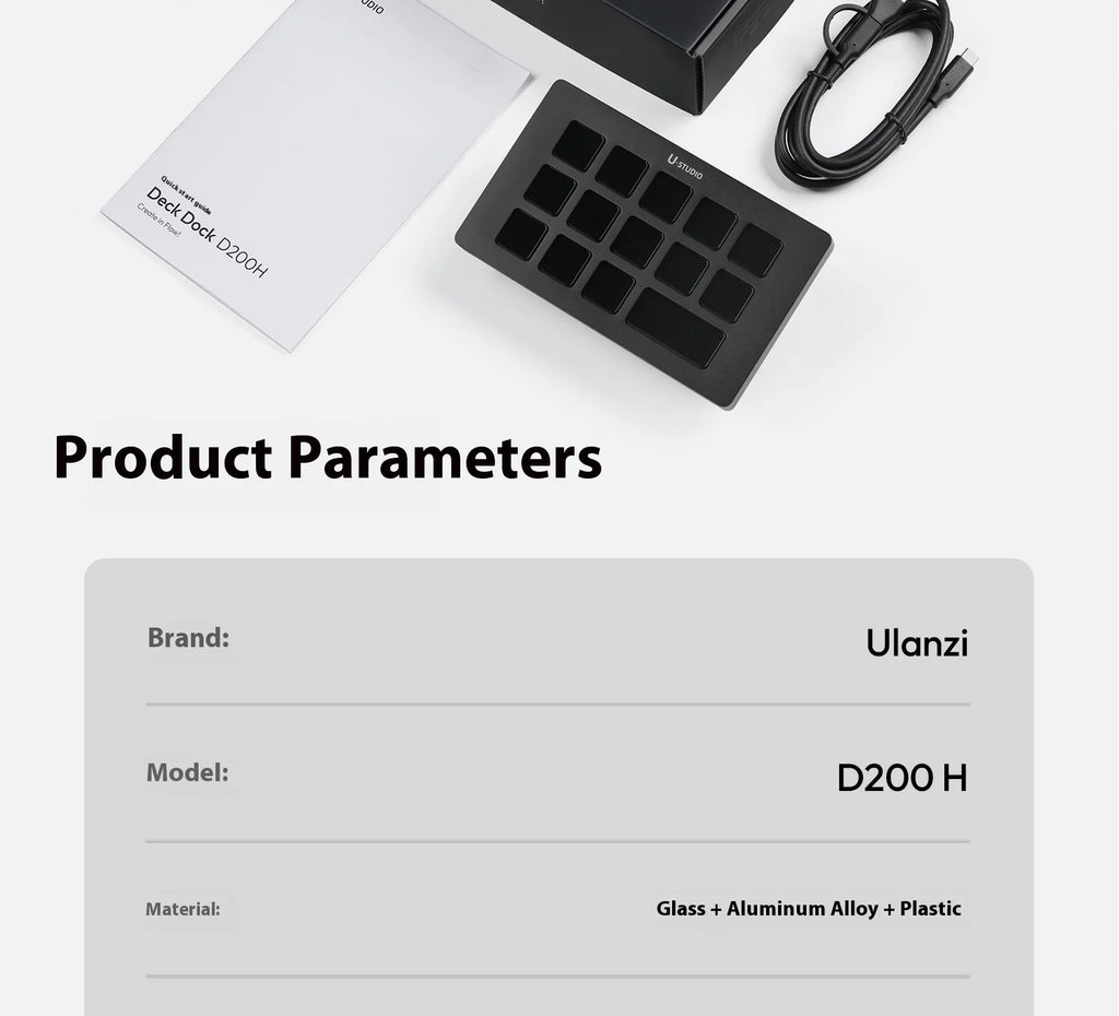 Ulanzi D200H Stream deck Production Console and Studio Controller 13 LCD Keys Streamdeck for Vlog Content Creation Video Editing