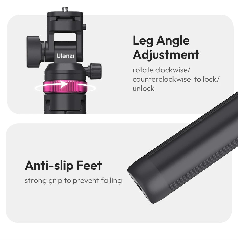 Ulanzi MT-89 2M Quick Release Light Stand Extendable Tripod with Cold Shoe Mount 1/4'' QR Plate for DSLR Camera Video Light Mic