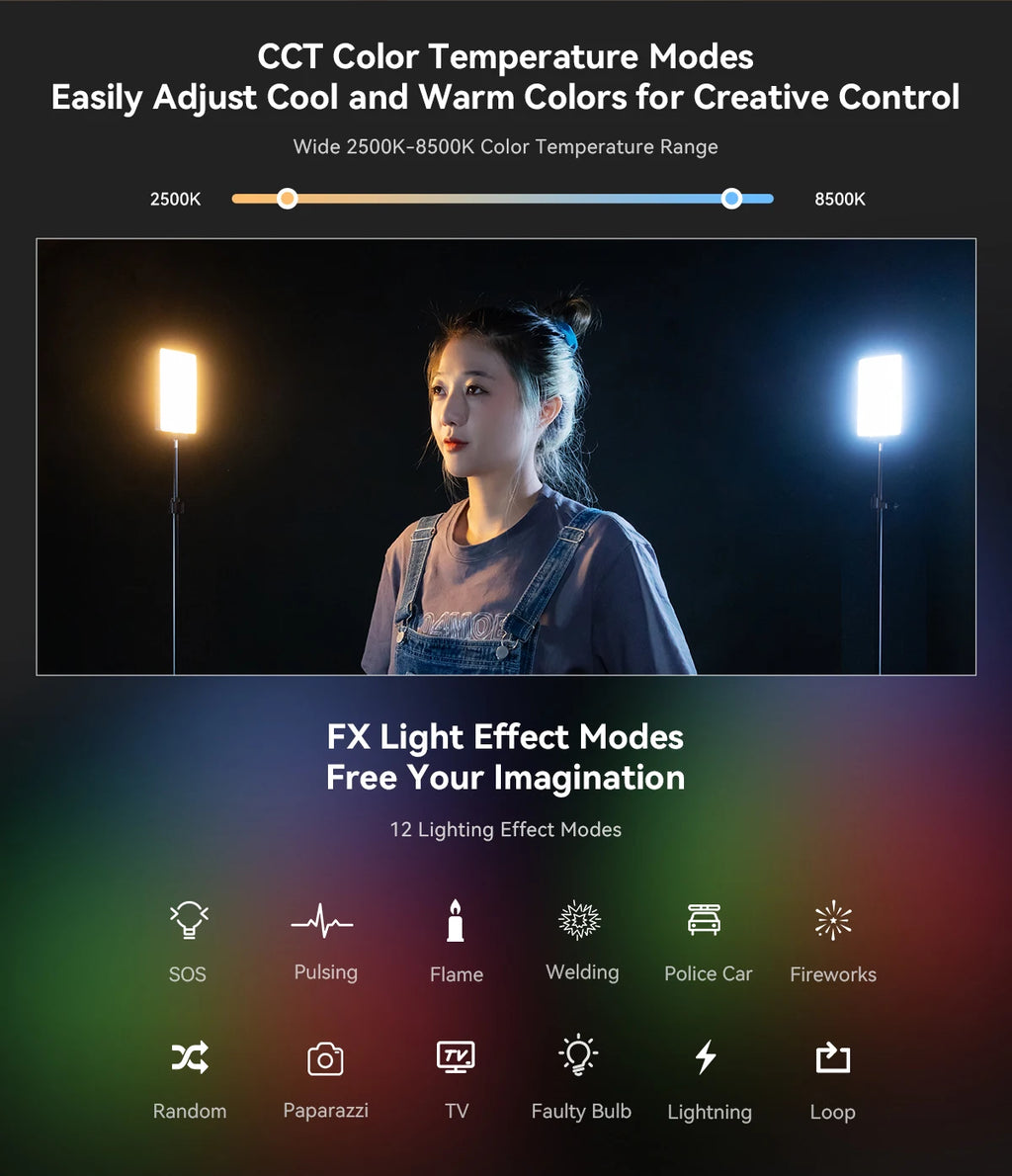 SmallRig RM120 RGB Video Light Portable Studio Photo Light Camera Light for Photography 2500K ~ 8500K 3808