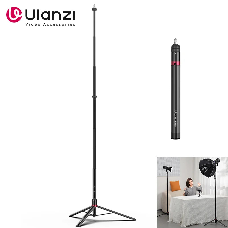 Ulanzi AT-05 2M Heavy Duty Foldable Tripod Light Stand for DSLR Camera Video Light Photography Studio Livestreaming Max Load 5KG