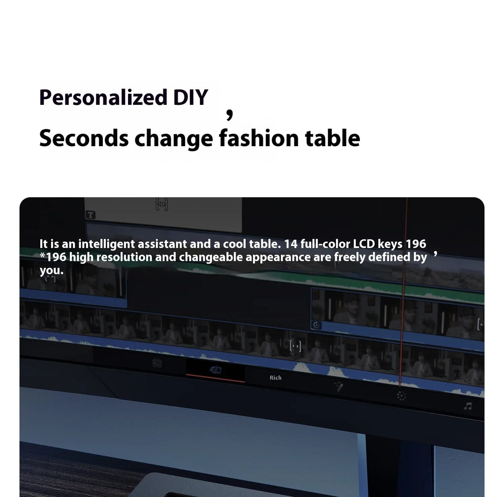 Ulanzi D200H Stream deck Production Console and Studio Controller 13 LCD Keys Streamdeck for Vlog Content Creation Video Editing