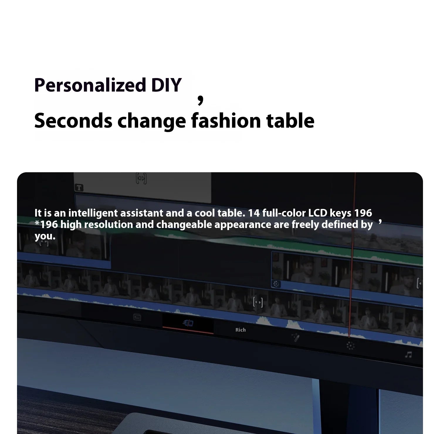 Ulanzi D200H Stream deck Production Console and Studio Controller 13 LCD Keys Streamdeck for Vlog Content Creation Video Editing
