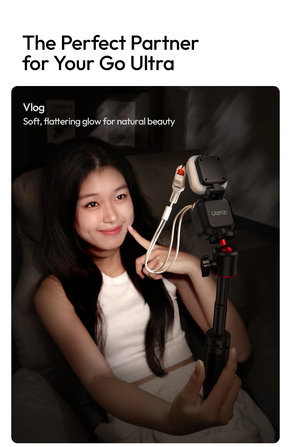 Ulanzi IN07 Mini Magnetic Fill Light for Insta360 Go Ultra Compatible with Go Ultra magnetic base for Vlog Street Photography