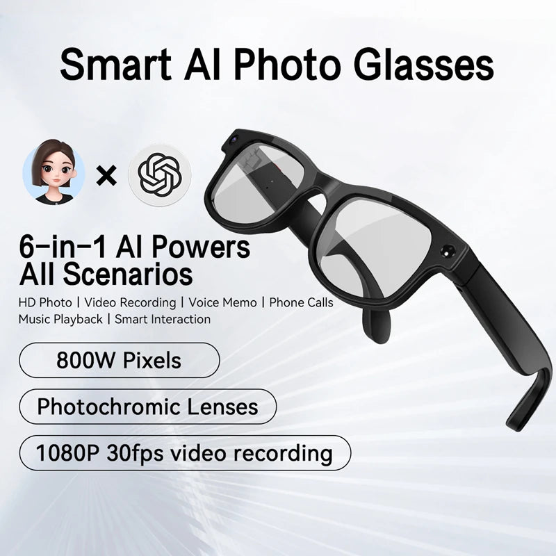 Xiaomi Smart Glasses With 8 Megapixel Camera Micro Camera Photography Video Recording Ai Translation Music Control Glasses