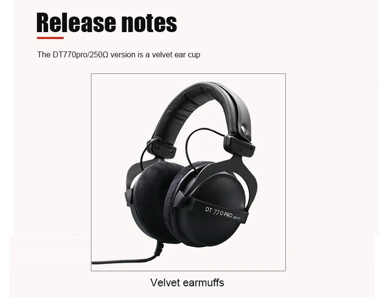 Hot Sale DT770 PRO Studio Dynamic Headphones Closed-Back 80/250 Ohm Professional Monitor Headset   for Recording/