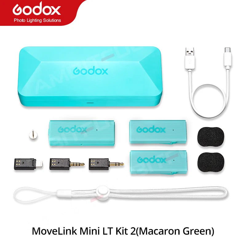Godox MoveLink Mini LT UC Wireless Microphone 2.4GHz Transmitter Receiver Lavalier Mic for iPhone Type-C Smartphone DSLR Camera