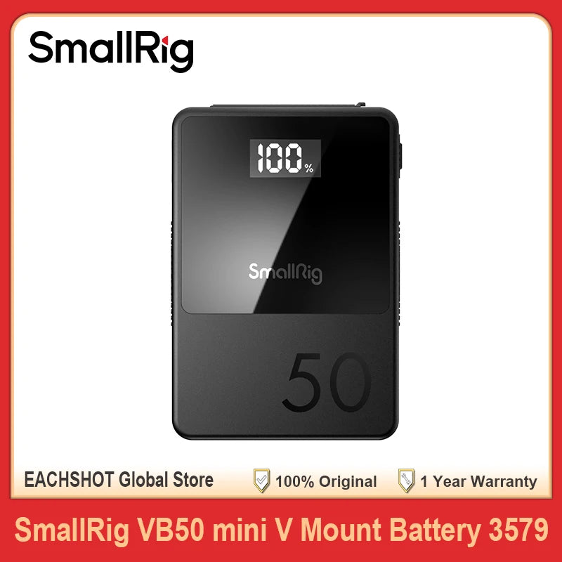SMALLRIG V Mount Battery VB50 50Wh 3400mAh V Lock Battery with 45W Output USB-C D-TAP USB-A Dual DC Ports for Camera Camcorder