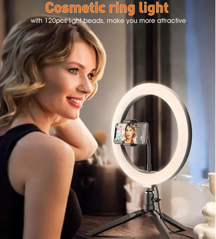 12 Inch LED Ring Light, Dimmable Photography Lighting Phone Camera Fill Light, USB Powered, Makeup Selfie Studio Light