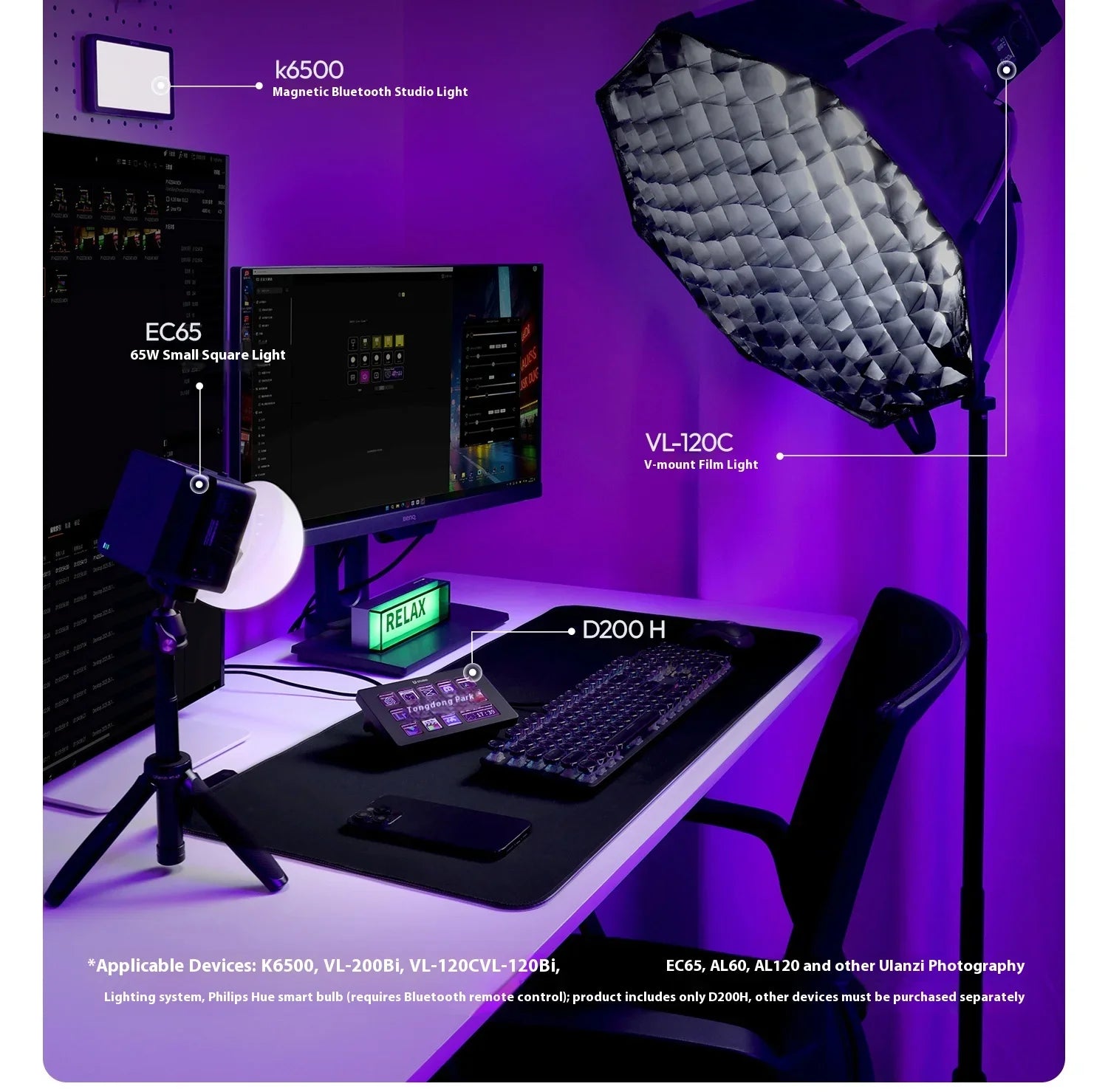 Ulanzi D200H Stream deck Production Console and Studio Controller 13 LCD Keys Streamdeck for Vlog Content Creation Video Editing