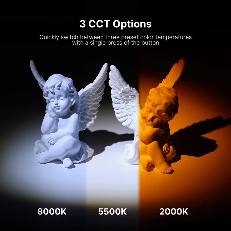 Ulanzi LM07 Videography Flashlight 2000mAh 2000K-8000K Bi-Color Video Light for Indoor Outdoor Illumination Ambience Light