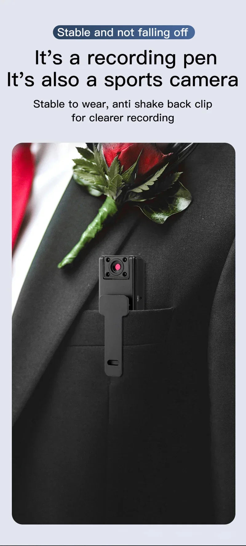 Xiaomi A9 Mini Handheld Camera 1080P Full HD Infrared Night Vision Back Clip Design Outdoor Sports Riding Recorder 2025 Hot Sale