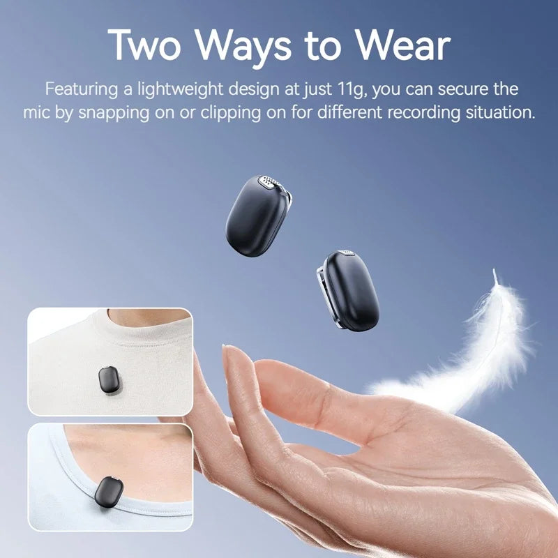 Ulanzi A30 Tiny Mic Wireless Lavalier Microphone 50M Audio Video Voice Recording Mic for iPhone 16 15 Android Phone DSLR Cameras