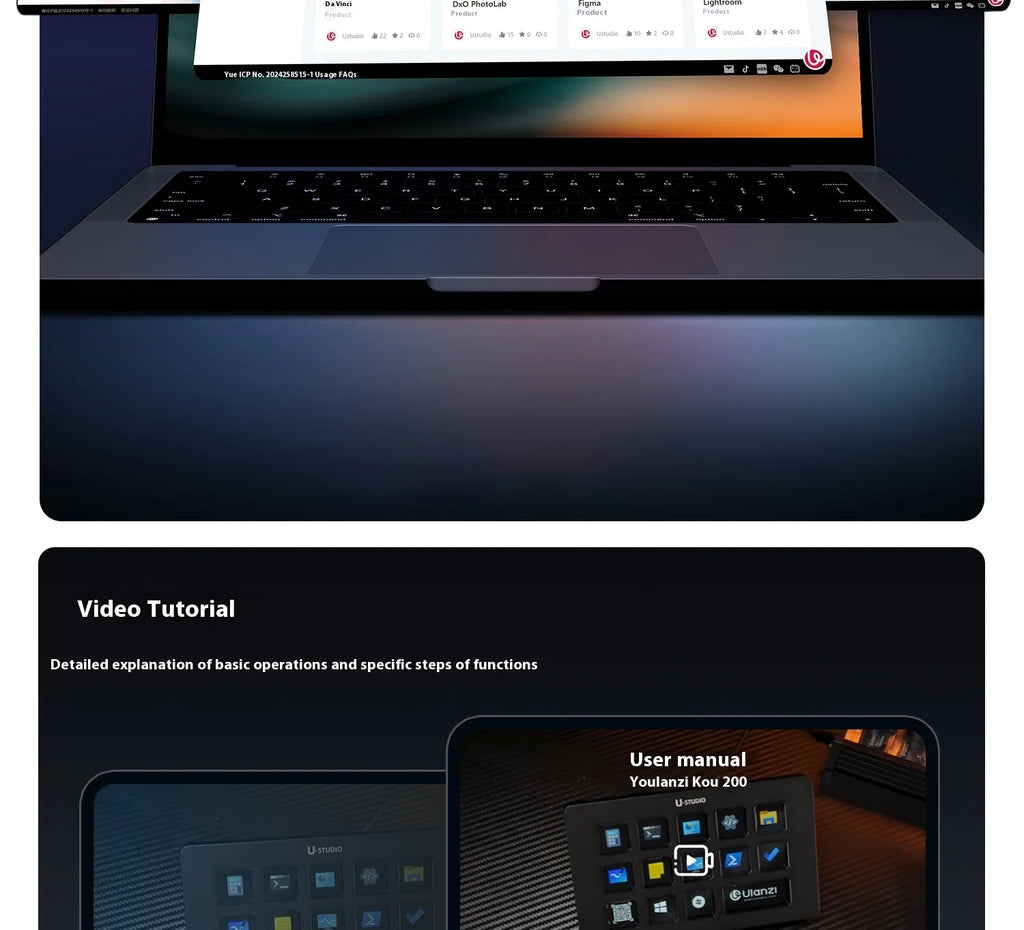 Ulanzi D200H Stream deck Production Console and Studio Controller 13 LCD Keys Streamdeck for Vlog Content Creation Video Editing