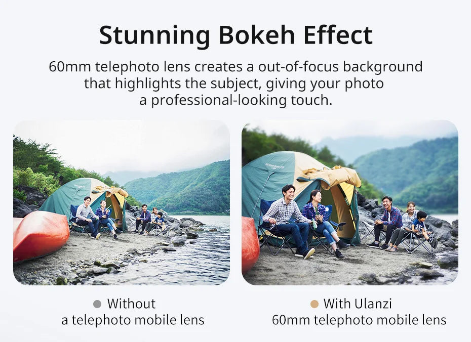 Ulanzi Mobile Lens 75mm Macro / 8mm Fisheye / 16mm Wide-Angle / 60mm Telephoto Lens Smartphone Shooting Photography Accessories