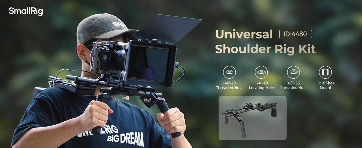 SmallRig Shoulder Rig Kit Classic Version Universal Comfortable Solution for Shoulder Shooting One Knob Lockable 4480