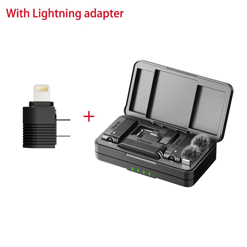 Ulanzi A100 Wireless Lavalier Microphone Professional 20M Audio Video Voice Recording Mic for iPhone 16 15 Android Phone Camera