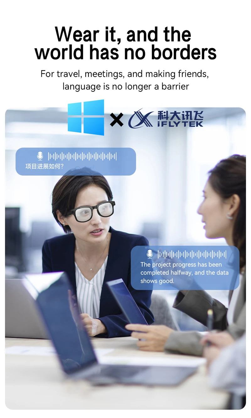 Xiaomi Smart Glasses With 8 Megapixel Camera Micro Camera Photography Video Recording Ai Translation Music Control Glasses