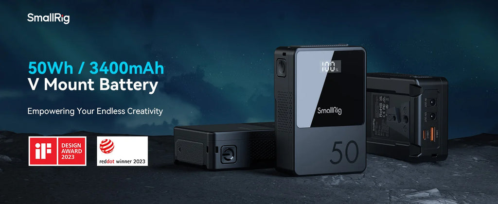 SMALLRIG V Mount Battery VB50 50Wh 3400mAh V Lock Battery with 45W Output USB-C D-TAP USB-A Dual DC Ports for Camera Camcorder