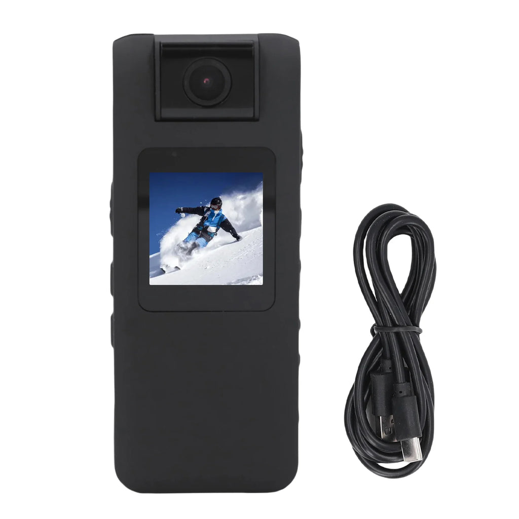 Body Video Recorder Body Worn Camera FHD 1080P 1.3 Inch LCD Screen 180 Degree Rotatable Lens Cycle Recording Wearable Camcorder