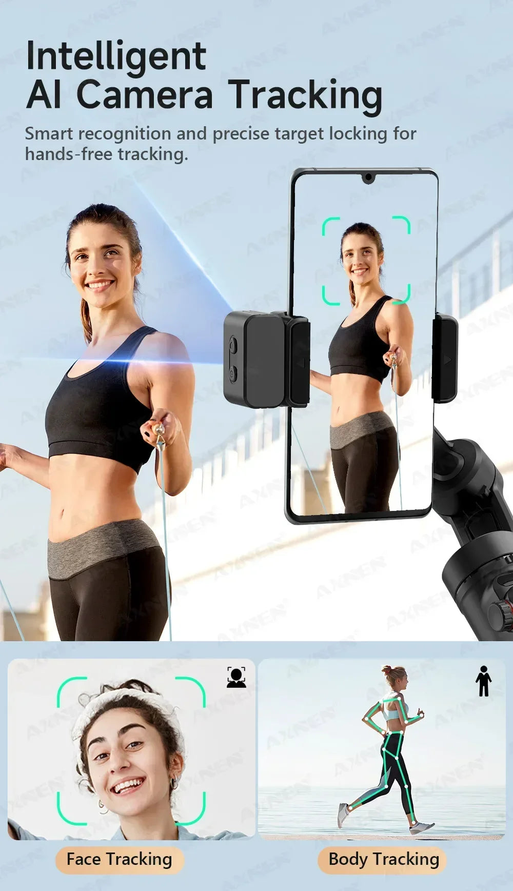 Handheld 3-Axis Gimbal Stabilizer for iPhone & Android, Anti-Shake Phone Holder with Tripod, for Vlogging & Video Recording