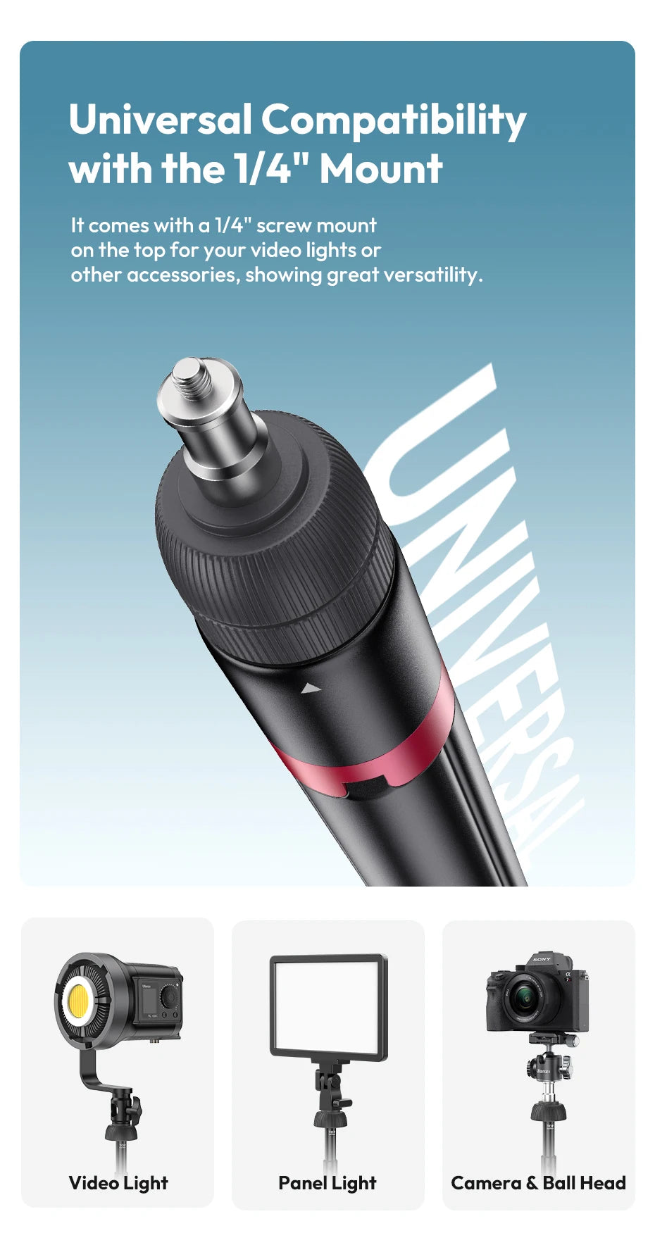 Ulanzi AT-05 2M Heavy Duty Foldable Tripod Light Stand for DSLR Camera Video Light Photography Studio Livestreaming Max Load 5KG