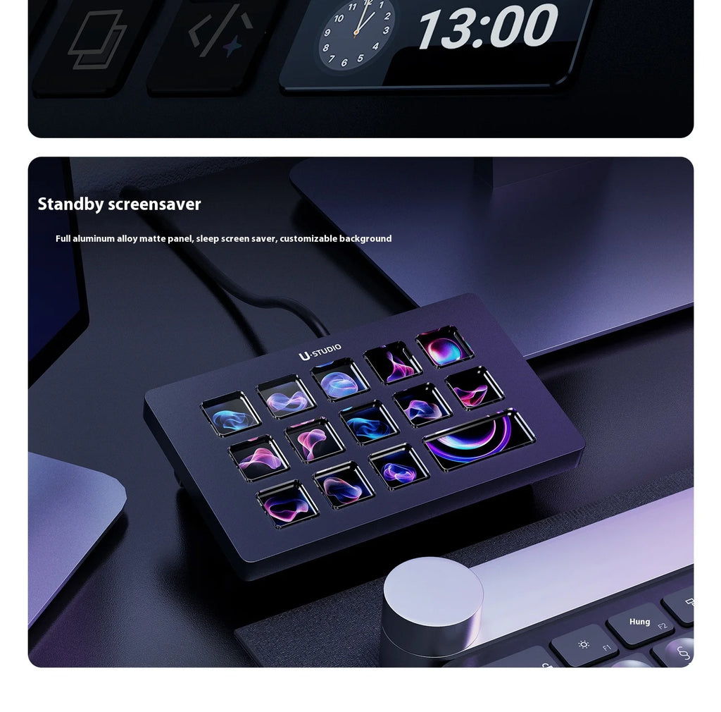 Ulanzi D200H Stream deck Production Console and Studio Controller 13 LCD Keys Streamdeck for Vlog Content Creation Video Editing